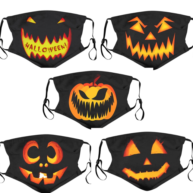 Juego de 5 máscaras faciales de escudo de Halloween, máscaras de escudo de Halloween reutilizables lavables, máscaras de disfraces de Halloween (adultos) combinación tres Sailing Electrónica