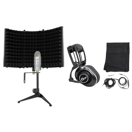 Blue Yeti Studio USB Recording Podcast Microphone Mic+Lola Headphones+Iso Shield