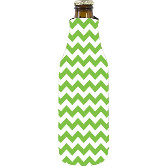 Coolie Junction Chevron Stripe Beer Bottle Coolie (Green)