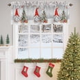 thumbnail image 4 of Gray Christmas Valances for Windows, 54 x 18in, Dwarf Present Xmas Ball Snowflake Winter Rod Pocket Kitchen Valance Curtain Light Filtering Window Treatments for Living Room Bedroom, 1 Panel, 4 of 7