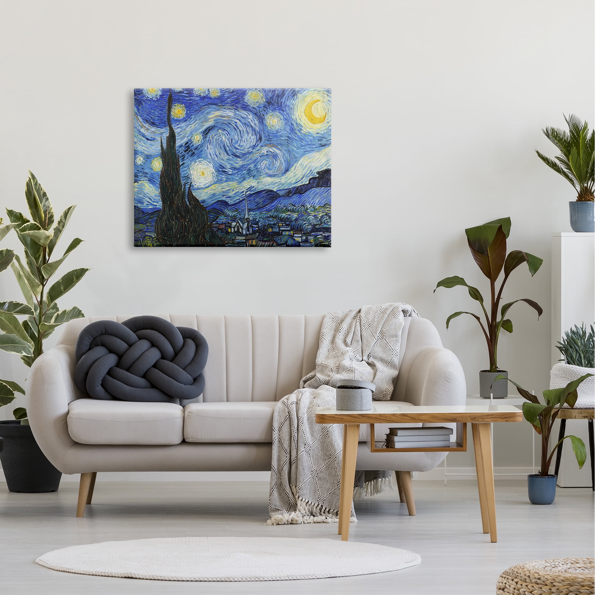 The Stupell Home Decor Collection Van Gogh Starry Night Post Impressionist Painting Canvas Wall Art