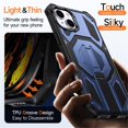 thumbnail image 6 of For iPhone 15 Plus / 14 Plus Case [Compatible With MagSafe], Hidden Metal Kickstand, Military-Grade Heavy Duty Case with Bumper Frame, 360° Full Body Shockproof Protection Cover,Blue, 6 of 7