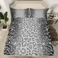 thumbnail image 2 of jejeloiu Wild Cheetah Pattern Twin Sheet Sets,Gray Sequin Print Twin Fitted Sheet,Jungle Animal Flat Sheet For Boys Girls,Super Cozy Room Decor,3pcs, 2 of 7