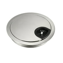 Uxcell 3-1/8" Cable Hole Cover Desk Grommet for Wire Organizer Zinc Alloy Brushed Silver 1pcs