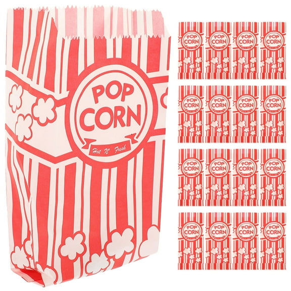 BESTYASH 20Pcs Red Popcorn Bags Grease Proof Paper Bags Popcorn Holders for Party Snack Storage