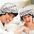 thumbnail image 6 of Shower Caps,Christmas Tree and Bird Pattern Waterproof Shower Cap for Women 4 Pieces,Double Reusable Hair Cover for Shower PEVA Elastic Stretch Hem, 6 of 7