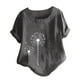 thumbnail image 5 of Blusa informal de cuello redondo para mujer, blusa suelta con estampado de manga corta Pompotops hfajkhk129148, 5 of 6