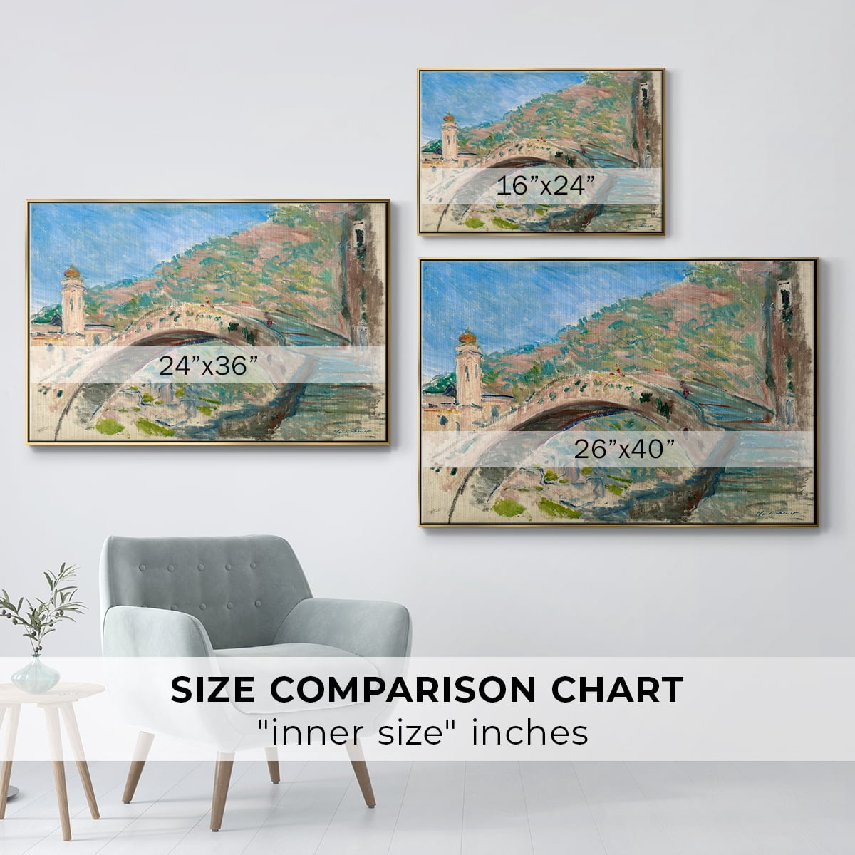 Vintage Landscape-CLIV By Wexford Home Framed in Gold Wood Gallery Wrapped Canvas 17 in. x 25 in.
