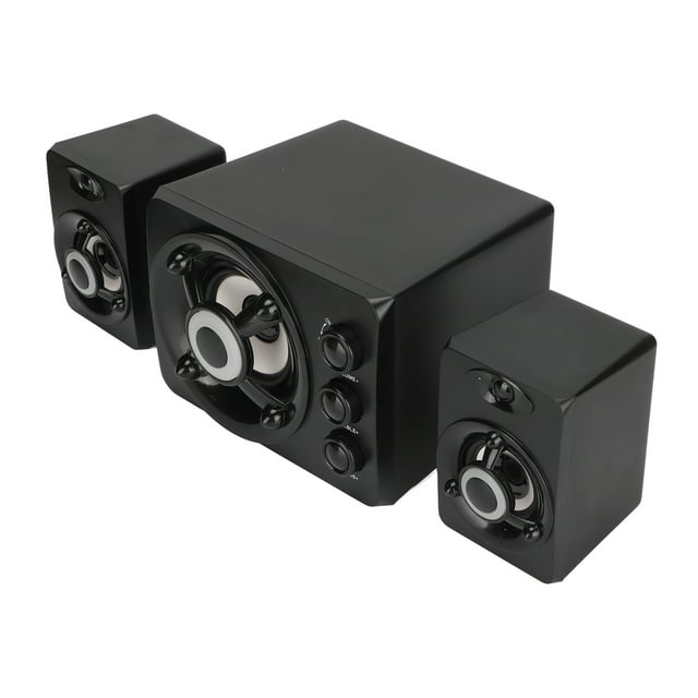 Subwoofer Speaker, Small 2.1 System 3.5mm Input USB Powered Speakers Plug And Play For PC For Gaming New Black,New White