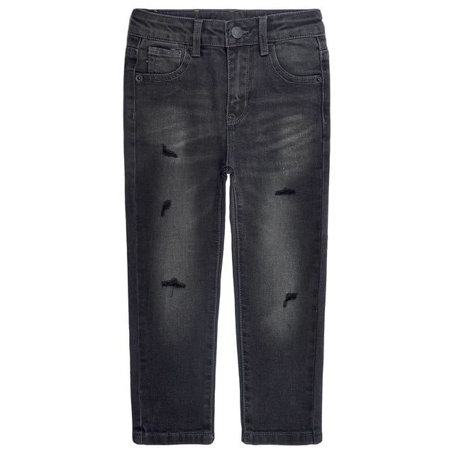 KIDSCOOL SPACE Boys Jeans,Little Boy Elastic Band Inside Ripped Soft Slim Cotton Denim Pants,12-13 Years