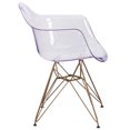 thumbnail image 3 of Alonza Series Transparent Side Chair with Gold Base, 3 of 9