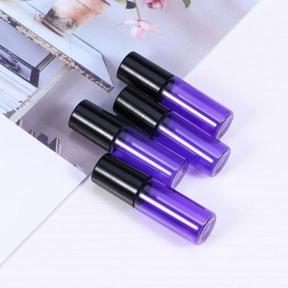 FRCOLOR 12 Pcs Roller Bottles 5ml Glass Refillable Essential Oil Roller on Bottles Container for Aromatherapy Essential Oils Perfumes and Lip Balms