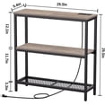 thumbnail image 3 of Snughome Console Table with Power Outlets, Entryway Table with Storage, Narrow Sofa Table with 3 Tier Shelves, for Entryway, Hallway, Living Room, Foyer, Grey, 3 of 18