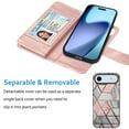 thumbnail image 5 of Wallet Case for Apple iPhone 17 Air Wallet Case 6.5"5G (2025), [9 Card Slots] Luxury PU Leather Credit Holder Carrying Folio Flip [Detachable] Kickstand Magnetic Phone Cover & Lanyard [Marble], 5 of 6