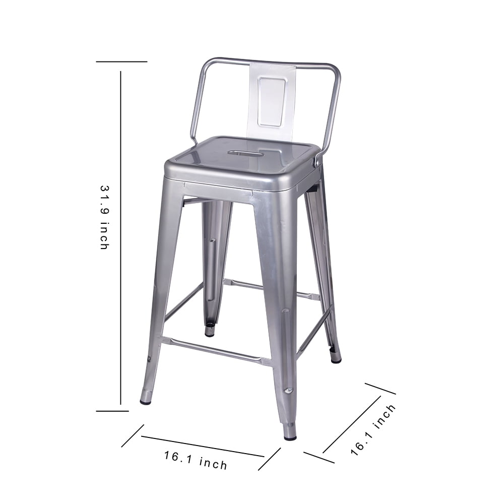 1-Pack Black GIA 30-Inch Low-Back Bar Height Stool
