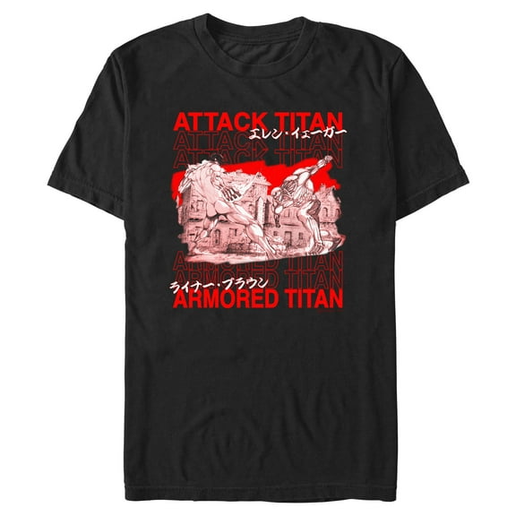 Mens Attack on Titan Titan Battle Scene T Shirt