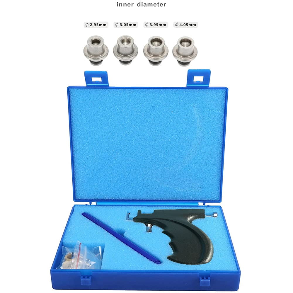 Reusable Ear Piercing Gun Kit Professional Body/Nose/Lip Piercing Set, Includes 6 Pairs Stud Earrings & 10 Gun Studs for Home Use (Black)