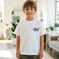 thumbnail image 2 of CUZIBR Boys Tops Crewneck Summer Short Sleeve T Shirt Design Printed Casual Cool Stylish For Kids Daily Wear Back To School Lightweight Elegant Blouse Tee,White,4-5 Years, 2 of 4