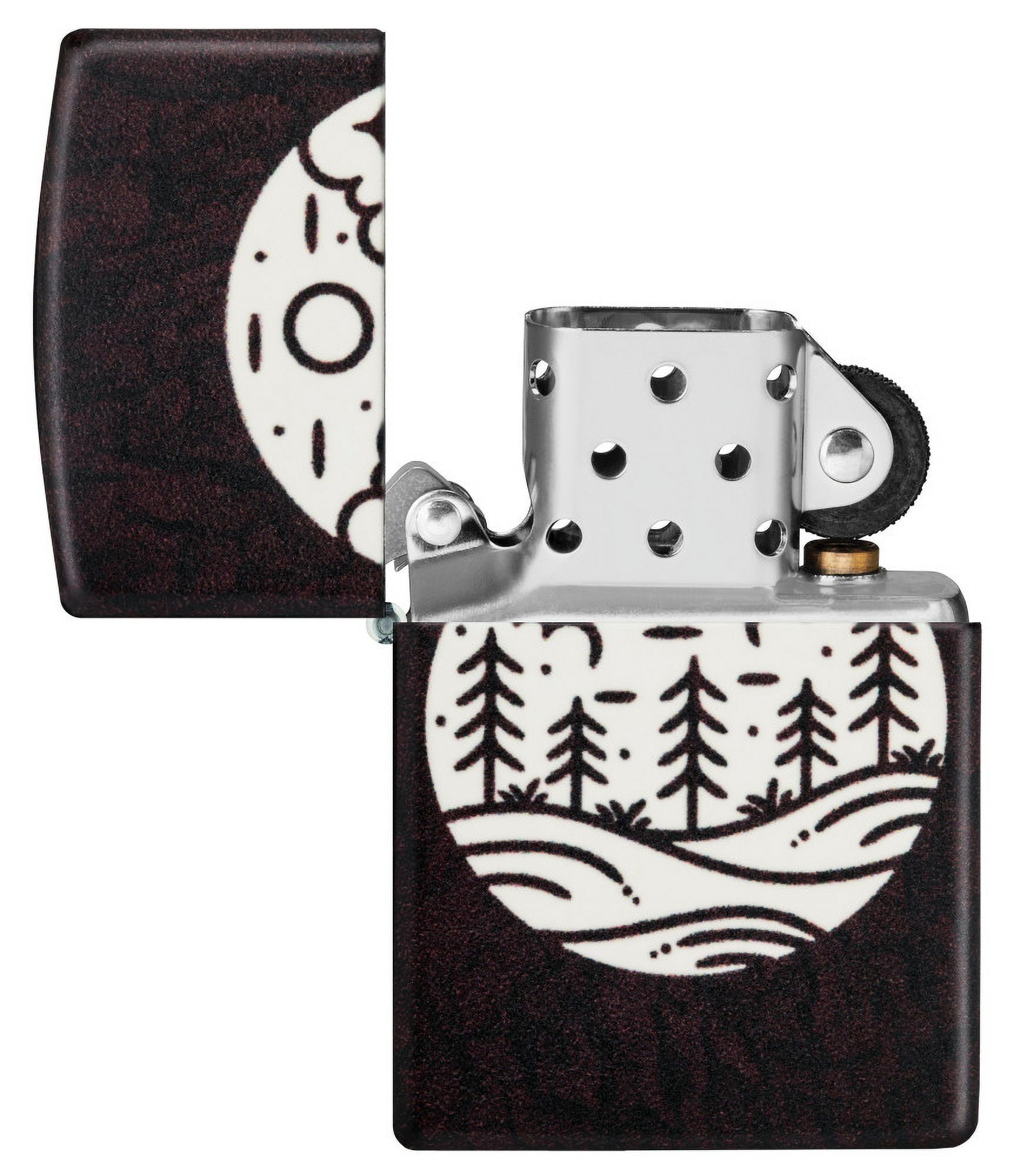 Zippo Moonlit Field Design 540 Color Glow in the Dark Pocket Lighter