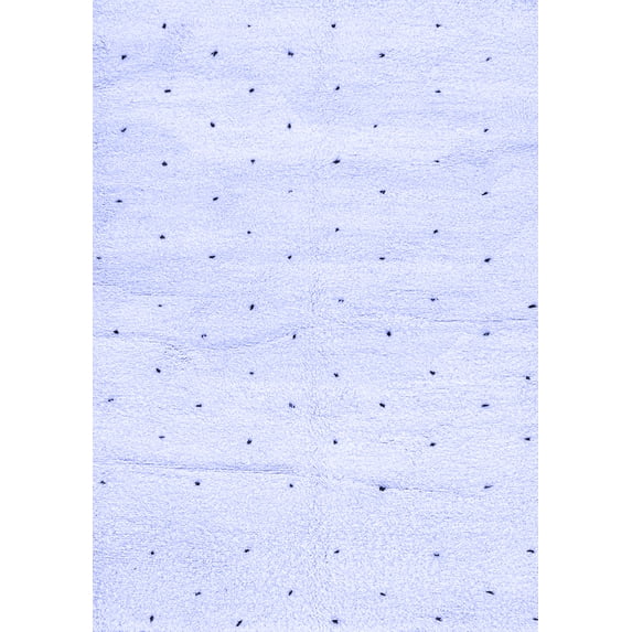 Ahgly Company Machine Washable Indoor Rectangle Solid Blue Modern Area Rugs, 8' x 12'