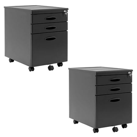 Studio Designs Mobile Office 3 Drawer Small File Storage Cabinet Studio Designs Mobile Office 3 Drawer Small File Storage Cabinet Gray 2 Pack