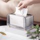 thumbnail image 5 of Spring-Loaded Plastic Tissue Box Holder with Storage Drawer for Home Office Desktop Use, 1-Pack, 5 of 6