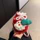 thumbnail image 4 of Bolsa de Lana Ganfancp Handiwork Peluche Santa Pequeña Crossbody, 4 of 6