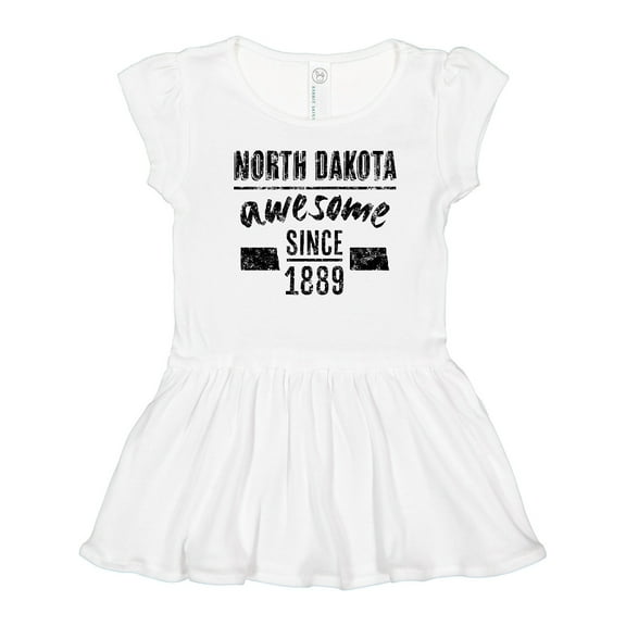 Inktastic North Dakota Awesome Since 1889 Girls Toddler Dress