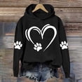 thumbnail image 2 of XPMWRP Women's Heart Graphic Print Hoodie Drawstring Sweatshirts Long Sleeve Oversized Pullover Casual Loose Fit Fall Winter Sweatshirts Black L, 2 of 3