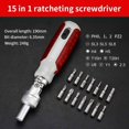 thumbnail image 4 of Multi Angle Bidirectional Ratchet Screwdriver Set 15 in 1 Torx Magnetic Screw Driver Bit C1665, 4 of 7