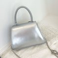 thumbnail image 3 of Bolso elegante con lazo de diamantes de imitación de PU para mujer bolso de noche con solapa y correa de cadena, 3 of 9