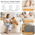 thumbnail image 6 of COOLHUT 65" 3 Seater Sofa Couch, Plush Floor Sofa Couch with Cozy Cushions & 3 Pillows, Curved Back Teddy Fabric Sofa for Living Room, Small Space, Beige (Sofa-in-a-Box), 6 of 10