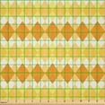 thumbnail image 2 of Ambesonne Argyle Fabric by the Yard Microfiber, Monochrome Rhombuses, 1 Yard, Mustard Dark Peach, 2 of 2