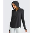 thumbnail image 2 of G4Free Lightbreeze Womens UPF 50+ Sun Shirts with Hoodie Long Sleeve Workout Tops Half Zip Rash Guard Hiking Fishing, 2 of 7