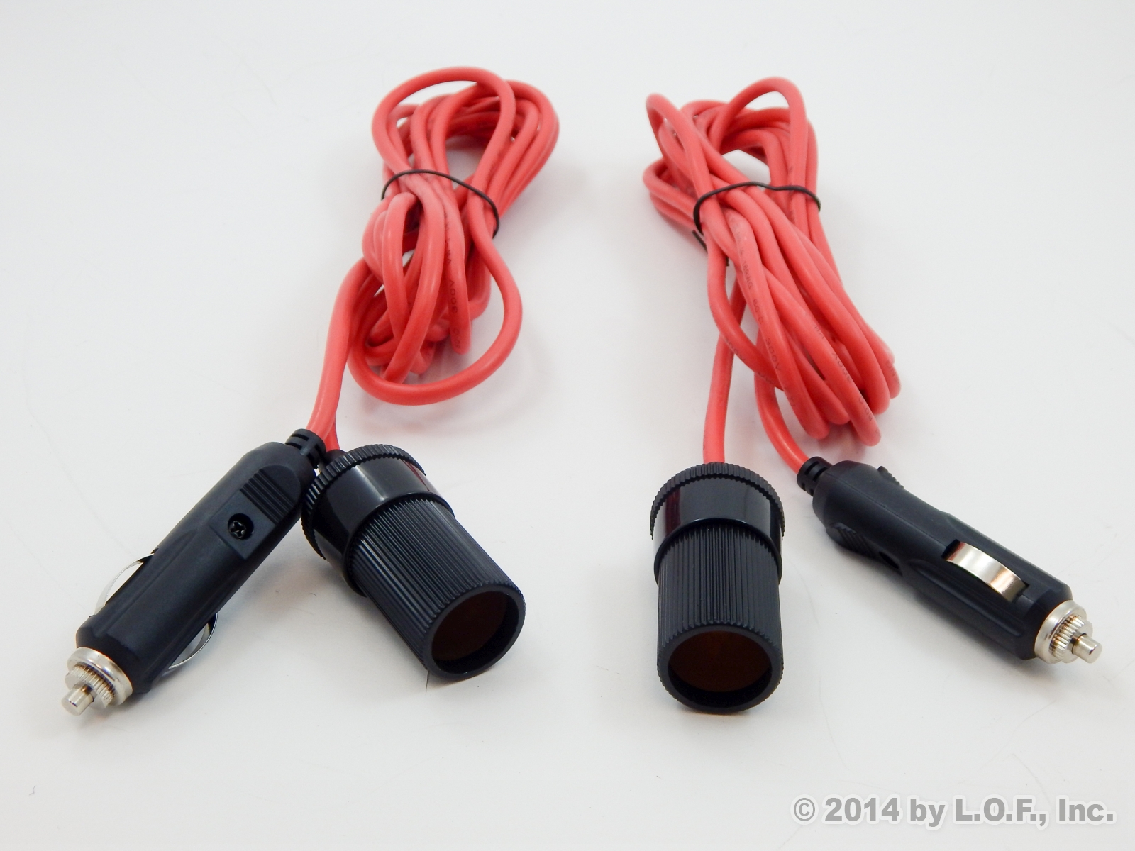 Pair Heavy Duty 18GA Cigarette Lighter Extension Cord 12 Cable Outdoor