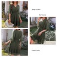 thumbnail image 3 of Vestido De Manga Acampanada, Cintura Elástica, Suave, Lavable, Con Cuello En V, Encaje, Poliéster, Para Mujer, Para Compras, Citas ANGGREK Otros, 3 of 6