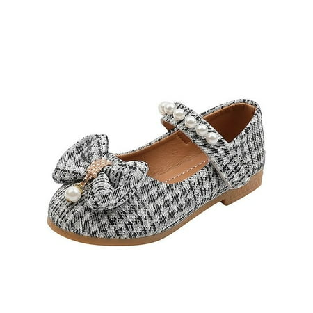 

DancePeanut Spring Autumn Baby Kids Girls Pearl Beading Casual Shoes For Children Girls Elegant Butterfly-Knot Flats Size 21-36