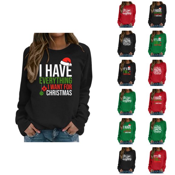 Christmas Sweatshirt for Men Women Long Sleeve Loose Casual Crewneck Pullover Sweatshirts for Couples
