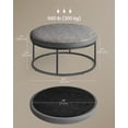 thumbnail image 6 of SONGMICS HOME LUIZ Collection - Ottoman Round Coffee Table Footstool Reversible Top Padded Seat Side Table Dove Gray, 6 of 6