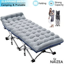 NAIZEA Folding Camping Cots for Adults Camping Bed Camp Cot Portable Military Cot Heavy Duty Wide Sleeping Cots with Carry Bag for Camp Office Use
