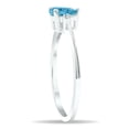 thumbnail image 3 of SZUL Women's Blue Topaz and Diamond Classic Band in 10K White Gold, 3 of 5