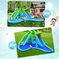 Gymax Crocodile Inflatable Water Slide Park Kids Bounce House w/ Dual Slides Without Blower