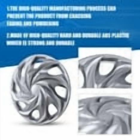 (4 Pack)14 Inch Universal Wheel Rim Cover Hubcaps Snap On Car Truck Fit R14 Tire-SILVER