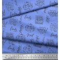 thumbnail image 3 of Soimoi Blue Cotton Duck Fabric Merry Christmas Text Fabric Prints By Yard 42 Inch Wide, 3 of 3