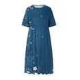 thumbnail image 4 of Enjoytime Womens Plus Size Summer Dresses Midi Floral Short Sleeve Casual Dress with Pockets Flowy Beach Outfits, 4 of 5