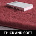 thumbnail image 4 of Junovo Super Soft Fluffy Area Rugs Modern Shag Rug for Bedroom Living Room,Cute Carpets for Kids Nursery Girls Home Dorm,4'x6',Wine Red, 4 of 6
