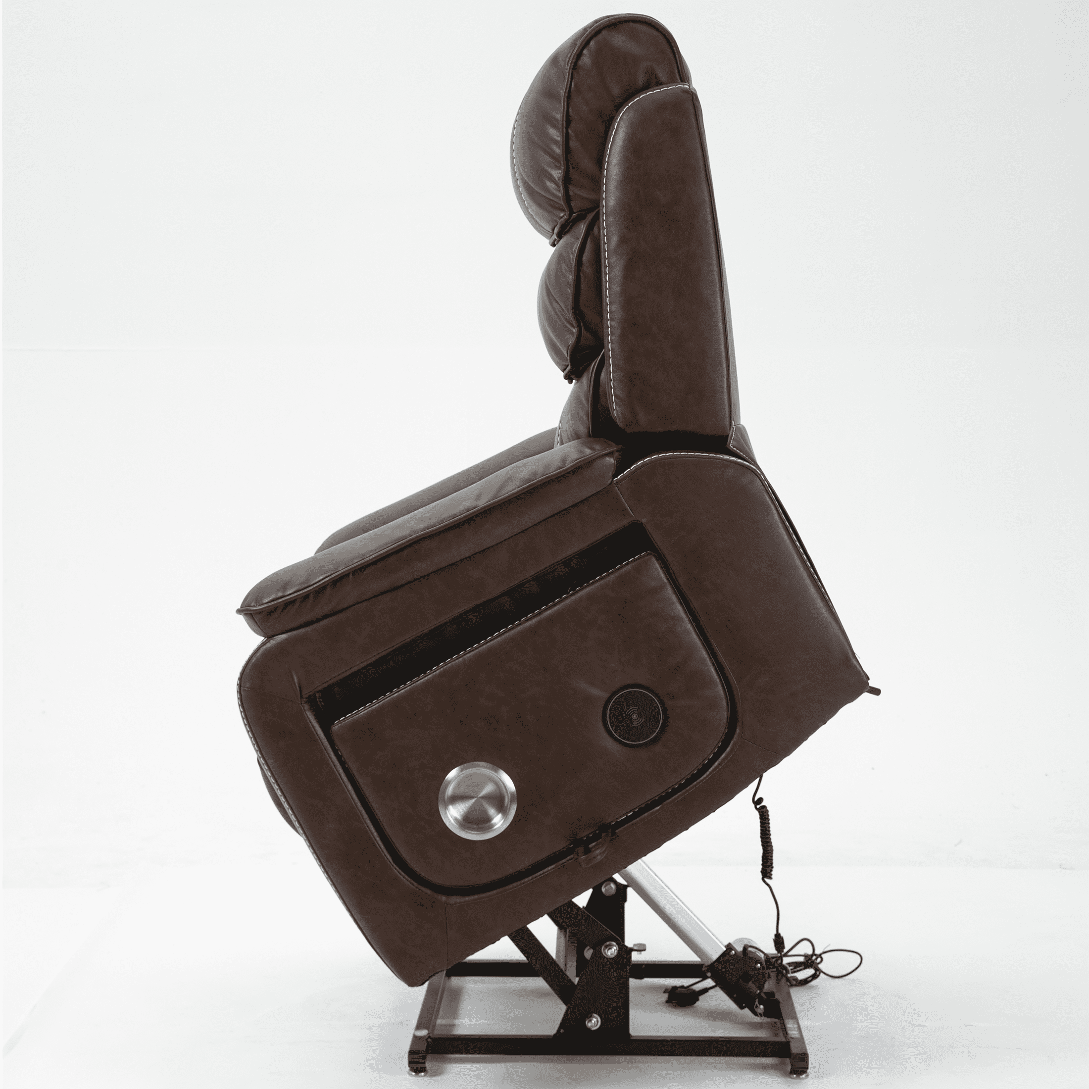BTMWAY Lift Chairs for Elderly, Electric Power Lift Recliner with Heat Therapy and Massage Function, Heavy Duty Recliner Sofa with Cup Holders, USB Chaiging Port and Side Pocket for Living Room, Brown