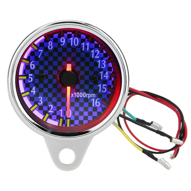 Tacómetro electrónico universal para motocicleta con pantalla LED de 12 V CC y 16 000 rpm.