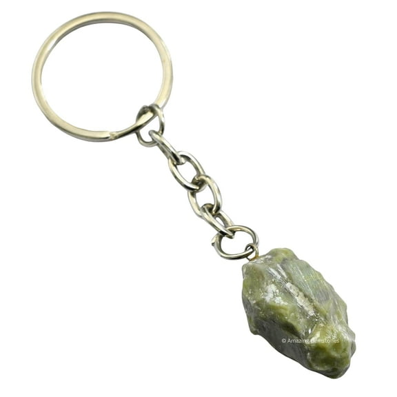 Serpentine Crystal Car Key Holder, Raw Crystal Keychain