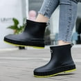 thumbnail image 5 of Women Men Short Rain Boots Lightweight Waterproof Garden Boots with Comfy Insoles Outdoor Anti-Slip Chelsea Rain Boots Stylish Mid Heel Rubber Ankle Booties, 5 of 6